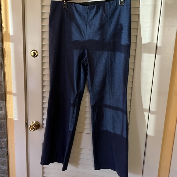 Talbots Portland Trouser pants denim blue slacks Size 16 flattering side zipper - Picture 2 of 10
